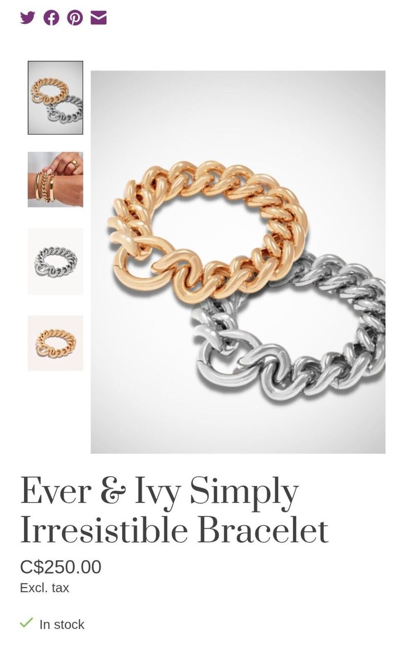Ever & Ivy Simply Irrestible Rhodium Silvery Chain Bracelet Never worn - Picture 8 of 8